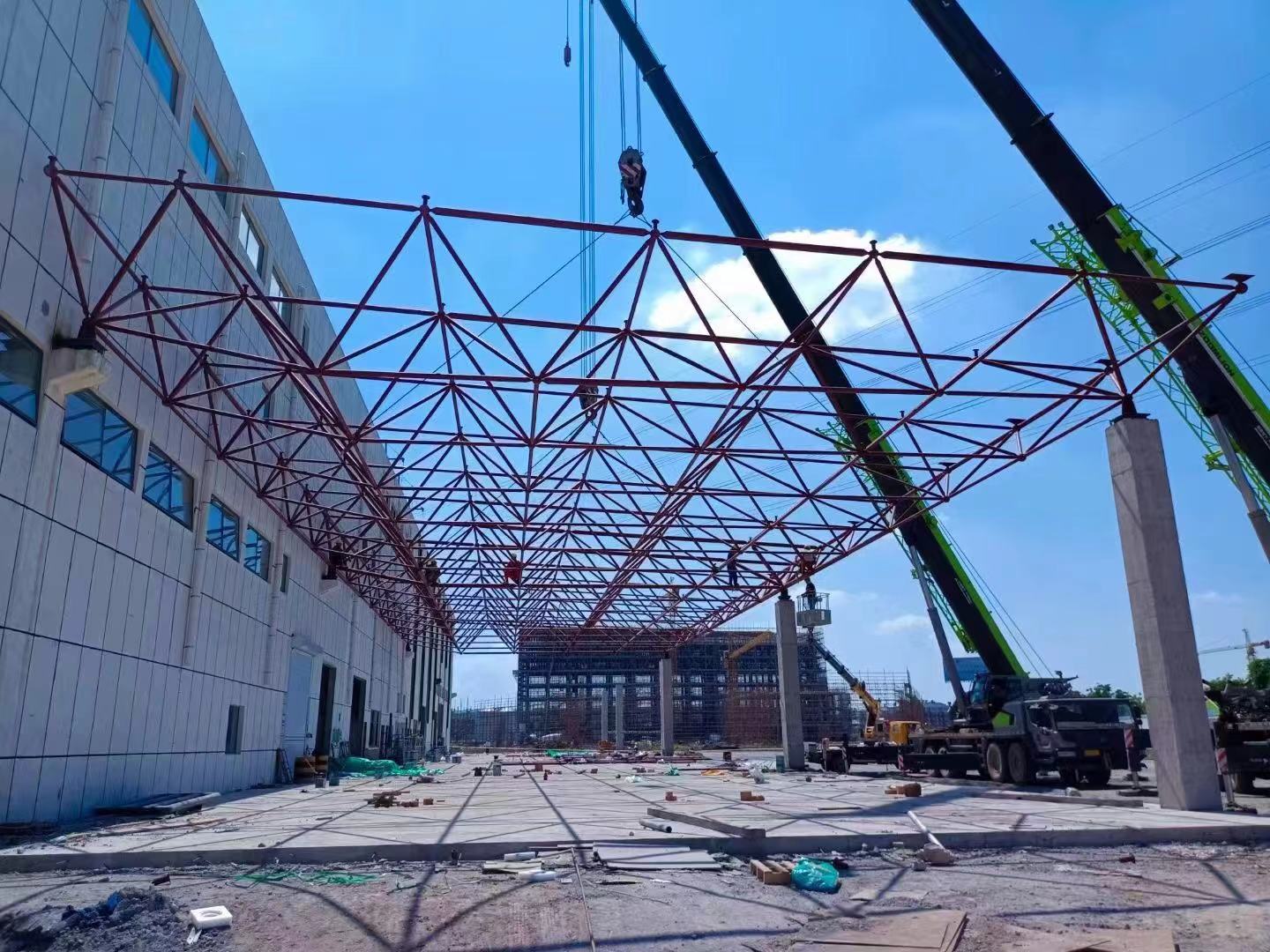 新民江苏宿迁国望高科纤维公司 -生活楼网架 成品库网架 立体库网架